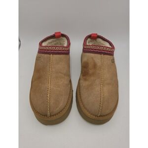UGG Tazz Slipper Chestnut Suede Platform Mule Women Size 9 Stained